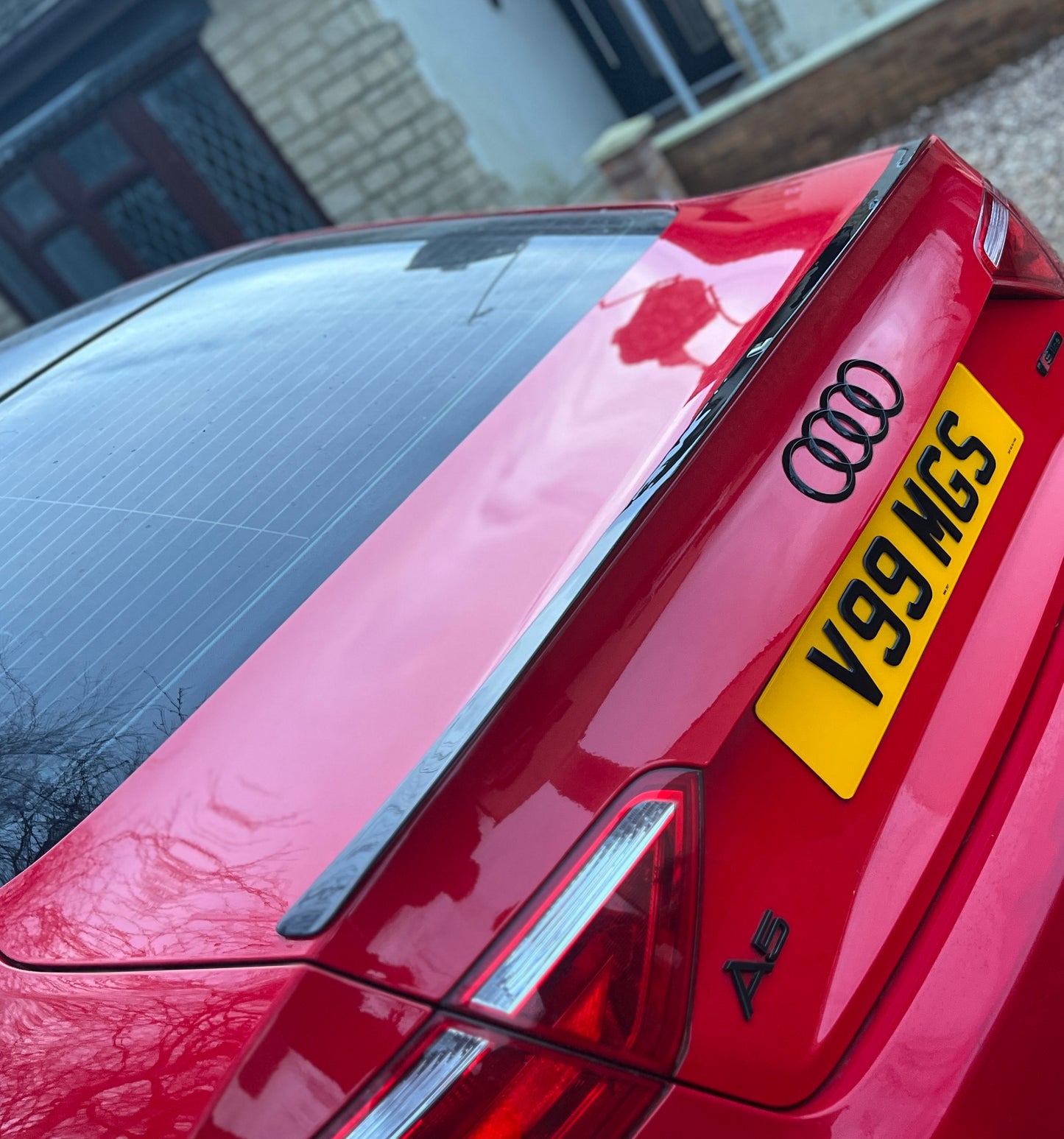 Audi A5 S-line S5 2007-16 gloss black boot lip