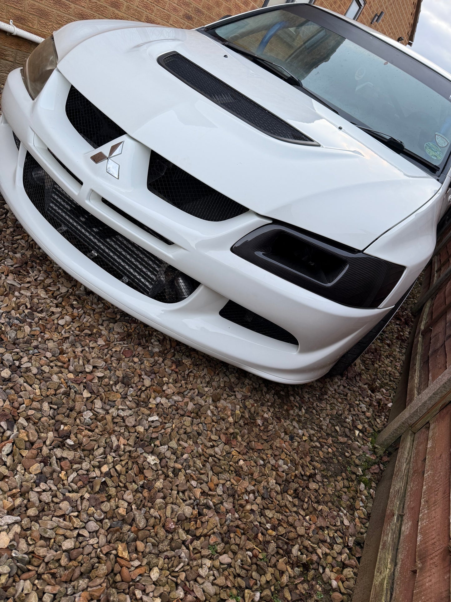 Mitsubishi Evo 7,8,9 genuine carbon fibre vented headlight replacement air intake