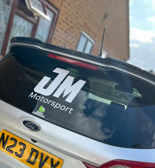 JM Motorsport large window sticker