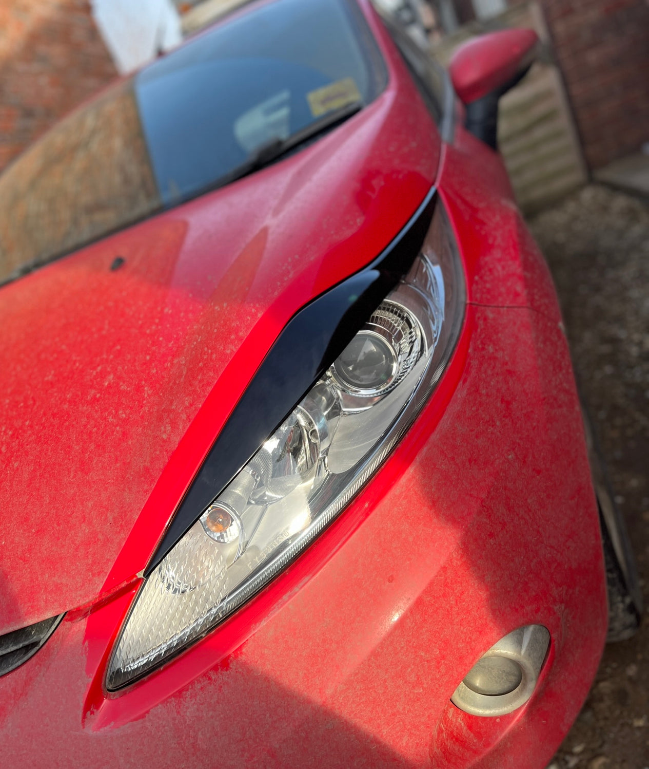 Ford fiesta Mk7 2008-2012 headlight eyebrows gloss black