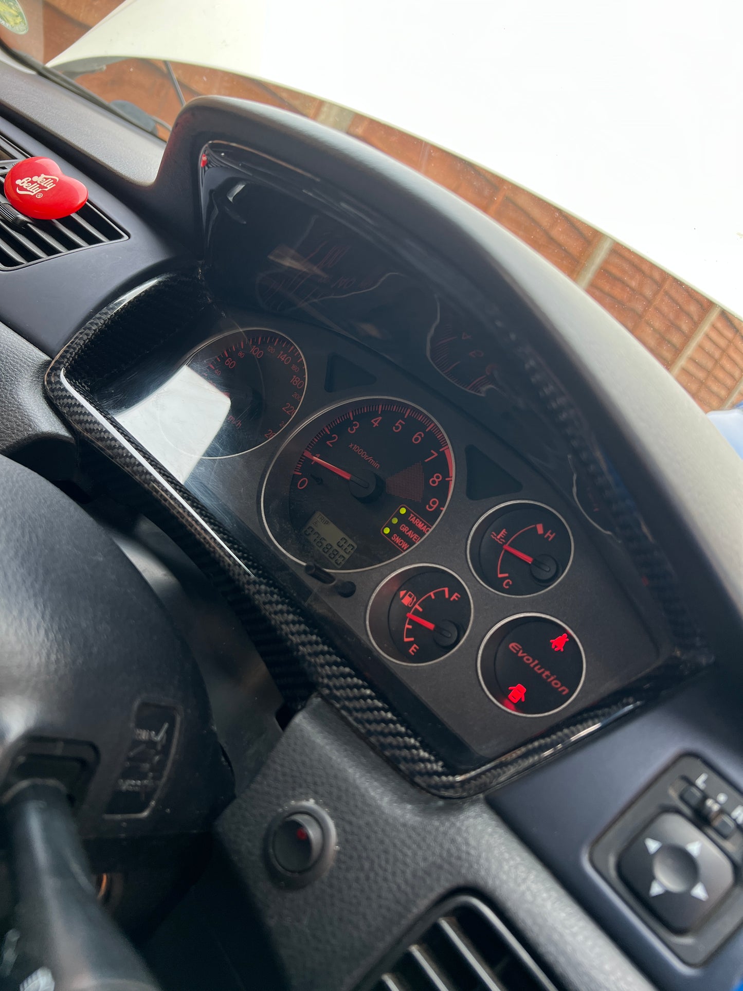 Mitsubishi Evo 8,9 genuine carbon fibre cluster surround